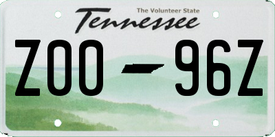 TN license plate Z0096Z