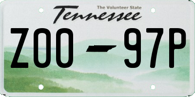 TN license plate Z0097P