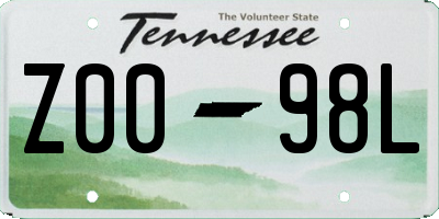 TN license plate Z0098L