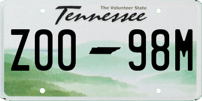 TN license plate Z0098M