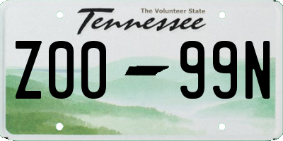 TN license plate Z0099N
