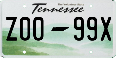 TN license plate Z0099X