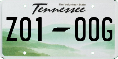 TN license plate Z0100G
