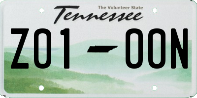 TN license plate Z0100N