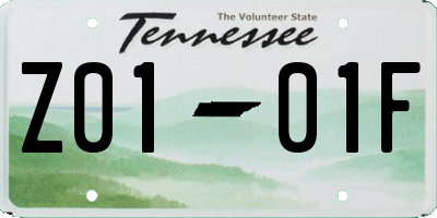 TN license plate Z0101F