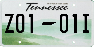 TN license plate Z0101I
