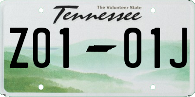 TN license plate Z0101J