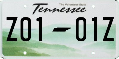 TN license plate Z0101Z