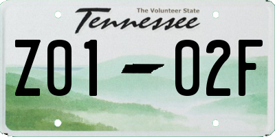TN license plate Z0102F