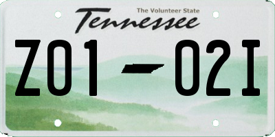TN license plate Z0102I