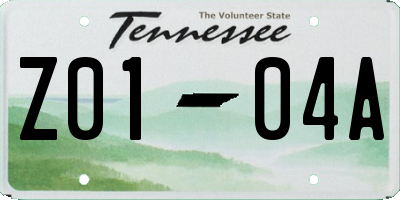 TN license plate Z0104A