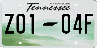 TN license plate Z0104F