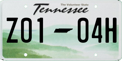 TN license plate Z0104H