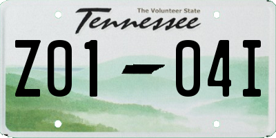 TN license plate Z0104I