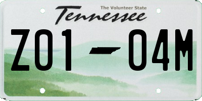 TN license plate Z0104M