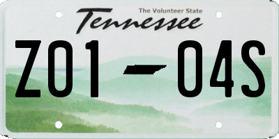 TN license plate Z0104S