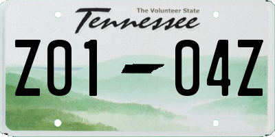 TN license plate Z0104Z
