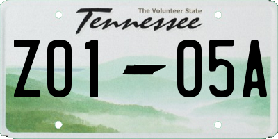 TN license plate Z0105A