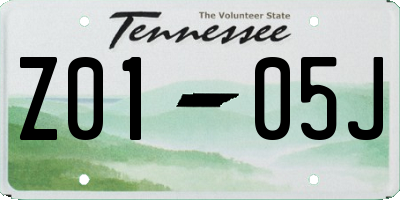 TN license plate Z0105J
