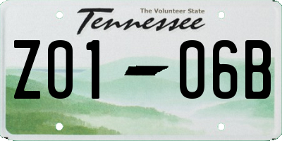 TN license plate Z0106B