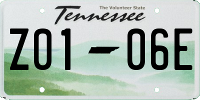 TN license plate Z0106E