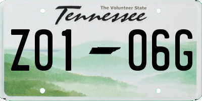 TN license plate Z0106G