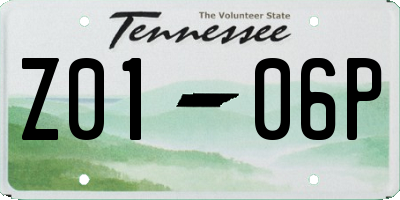 TN license plate Z0106P