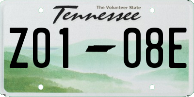 TN license plate Z0108E