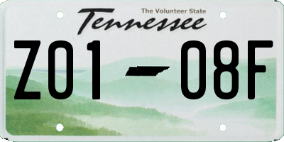 TN license plate Z0108F