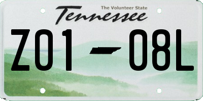 TN license plate Z0108L