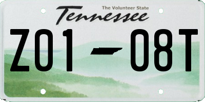 TN license plate Z0108T