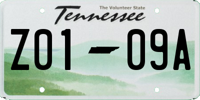 TN license plate Z0109A
