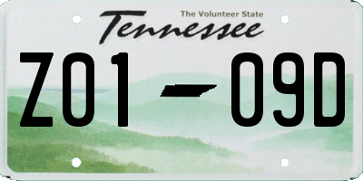 TN license plate Z0109D