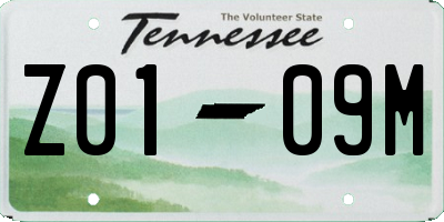 TN license plate Z0109M