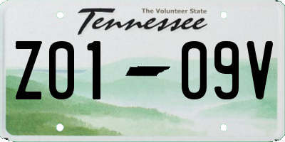 TN license plate Z0109V