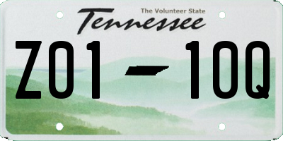 TN license plate Z0110Q