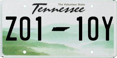 TN license plate Z0110Y