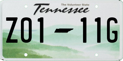 TN license plate Z0111G