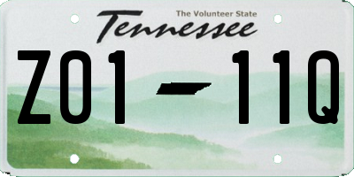 TN license plate Z0111Q