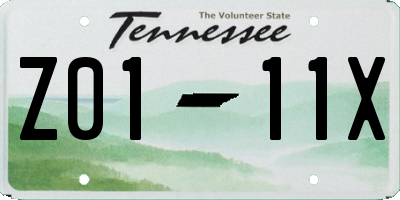 TN license plate Z0111X