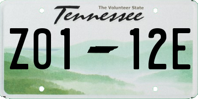 TN license plate Z0112E