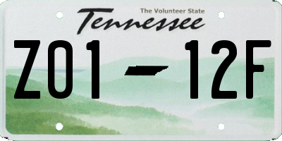 TN license plate Z0112F