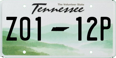 TN license plate Z0112P