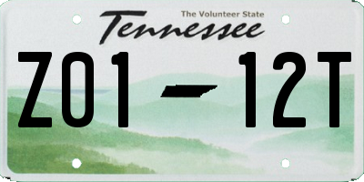 TN license plate Z0112T