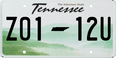 TN license plate Z0112U