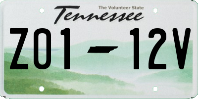 TN license plate Z0112V