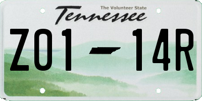TN license plate Z0114R