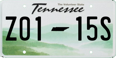 TN license plate Z0115S