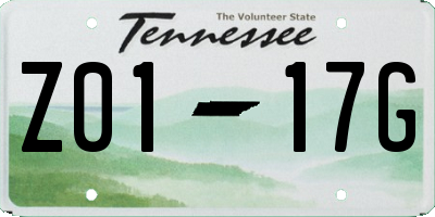 TN license plate Z0117G