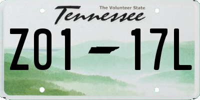 TN license plate Z0117L